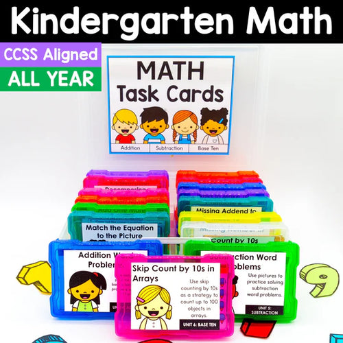 Kindergarten Math Task Cards - CCSS Aligned